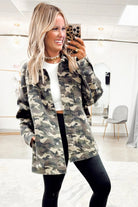 Green Camo Chest Pockets Loose Denim Jacket Jackets c1f0c2d1ef92403e
