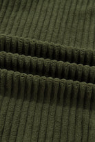 Jungle Green Ribbed Fleece Plaid Print Patchwork Button Up Jacket Jackets c27995a0d95b8c41