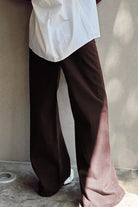 Coffee Solid Color Loose Straight High Waist Jeans Jeans c2d9a4a4d644bce5