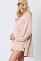 Jet Stream Corded Lantern Sleeve Pullover and Ruffle Mini Skirt Set Two Piece Skirt Sets c44c3d6f44fdaf22