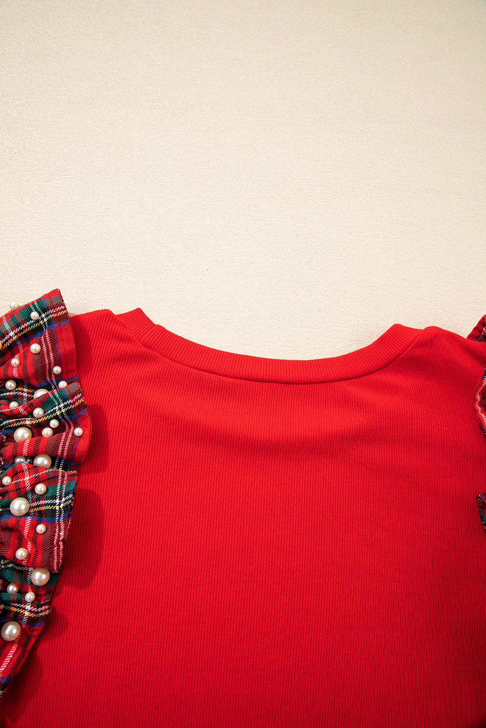 Black Pearl Plaid Ruffle Sleeve Loose T Shirt T Shirts c532785e157baf0a