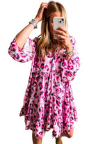 Khaki Leopard Button V Neck Pocket Flowy Mini Dress Short Dresses c6202bd1511e7a86