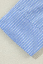 Black Stripe Roll-tab Sleeve Pocketed Tunic Shirt Shacket Long Sleeve Tops c77b29b037127461