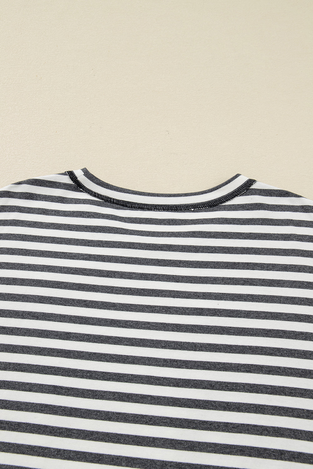 Gray Stripe Contrast Star Stitched Plus Size Long Sleeve Top Plus Size Tops c84f953cf0fac66f