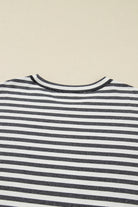 Gray Stripe Contrast Star Stitched Plus Size Long Sleeve Top Plus Size Tops c84f953cf0fac66f