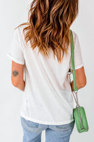 White Sequined Halloween Spirit Pattern Patched Custom Casual Tee Graphic Tees c8510f9d836ca24a