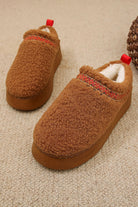 Chestnut Contrast Edge Plush Thick Sole Slippers Slides Shoes + Flip Flops c875a85c8ea4e050