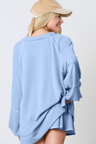 Jet Stream Corded Lantern Sleeve Pullover and Ruffle Mini Skirt Set Two Piece Skirt Sets c88ec22df8f05be5