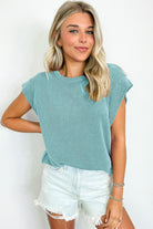 Carbon Grey Twisted Ribbed Textured Plain T Shirt T Shirts c8ebad1c2e3c165b