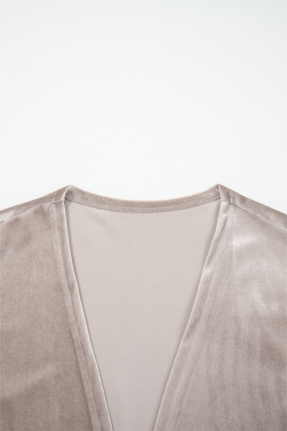 Smoke Gray 3/4 Sleeve Open Front Velvet Kimono Coats c926f996346df87b