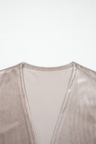 Smoke Gray 3/4 Sleeve Open Front Velvet Kimono Coats c926f996346df87b