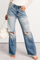 Myosotis Mid Rise Distressed Straight Leg Jeans Jeans c98f244b6c264ec9