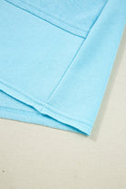 Aruba Blue Solid Color Pullover Top Plus Size Raw Hem Shorts Set Plus Size Matching Sets c9b951cd2fba3215