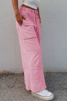Bonbon Mineral Wash Exposed Seam Wide Leg Cargo Pants Pants c9c264312a97dd94