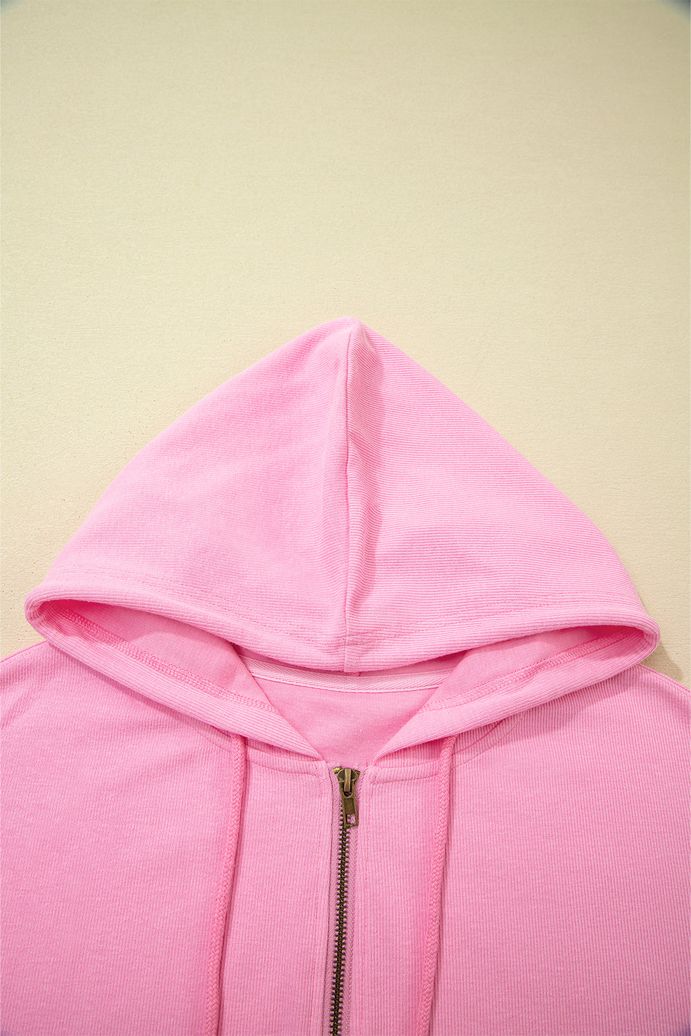 Sachet Pink Corduroy Zip Up Hooded Casual Jacket Jackets c9fd5a0d6a6935df