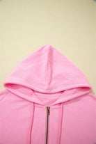Sachet Pink Corduroy Zip Up Hooded Casual Jacket Jackets c9fd5a0d6a6935df
