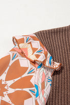 Ashleigh Blue Ruffle Floral Sleeve Patchwork Waffle Top Long Sleeve Tops ca144e58d23adefd