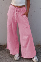 Bonbon Mineral Wash Exposed Seam Wide Leg Cargo Pants Pants ca72a514d8de756b