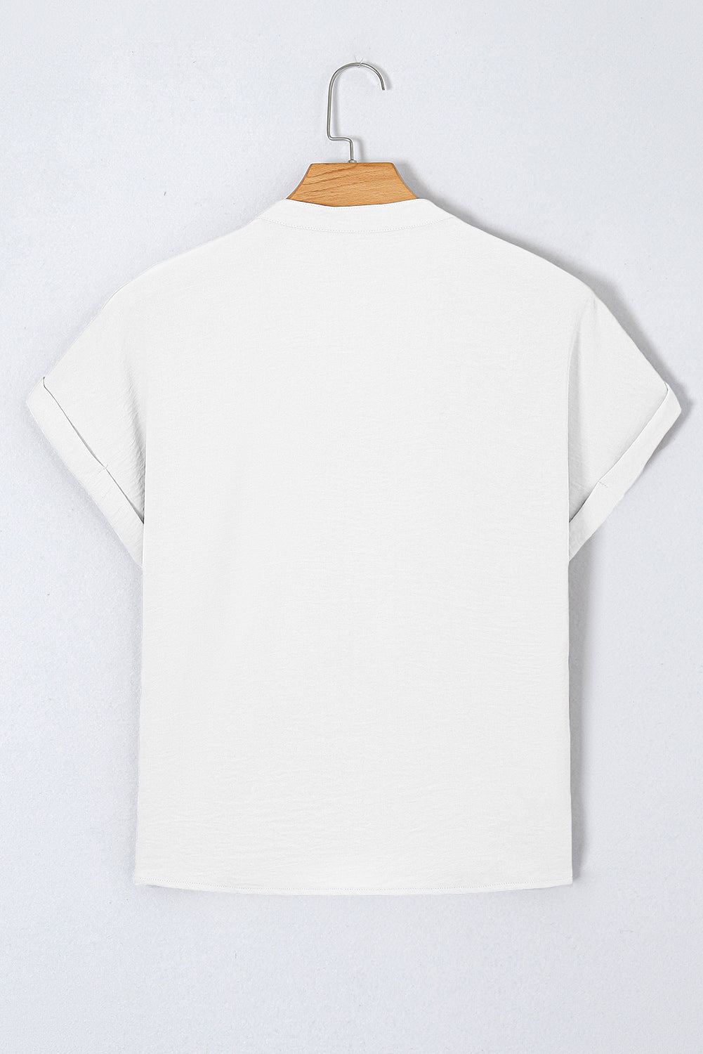 Black Notched Neck Batwing Sleeve Blouse Blouses caf0f155fabc42b7