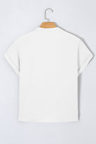 Black Notched Neck Batwing Sleeve Blouse Blouses caf0f155fabc42b7