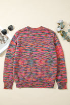 Purple Space Dye Yarn Crew Neck Sweater Sweaters cc9b74d615e332ad