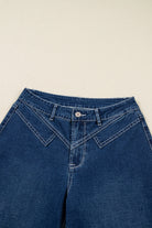 Sail Blue Stitched Waist Detail Cuffed Jeans Jeans ccab7c599af29c22