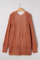 Redwood Burl Mixed Pattern Knitted Open Front Plus Size Cardigan Plus Size Sweaters&Cardigans cd0e596d75e648b7