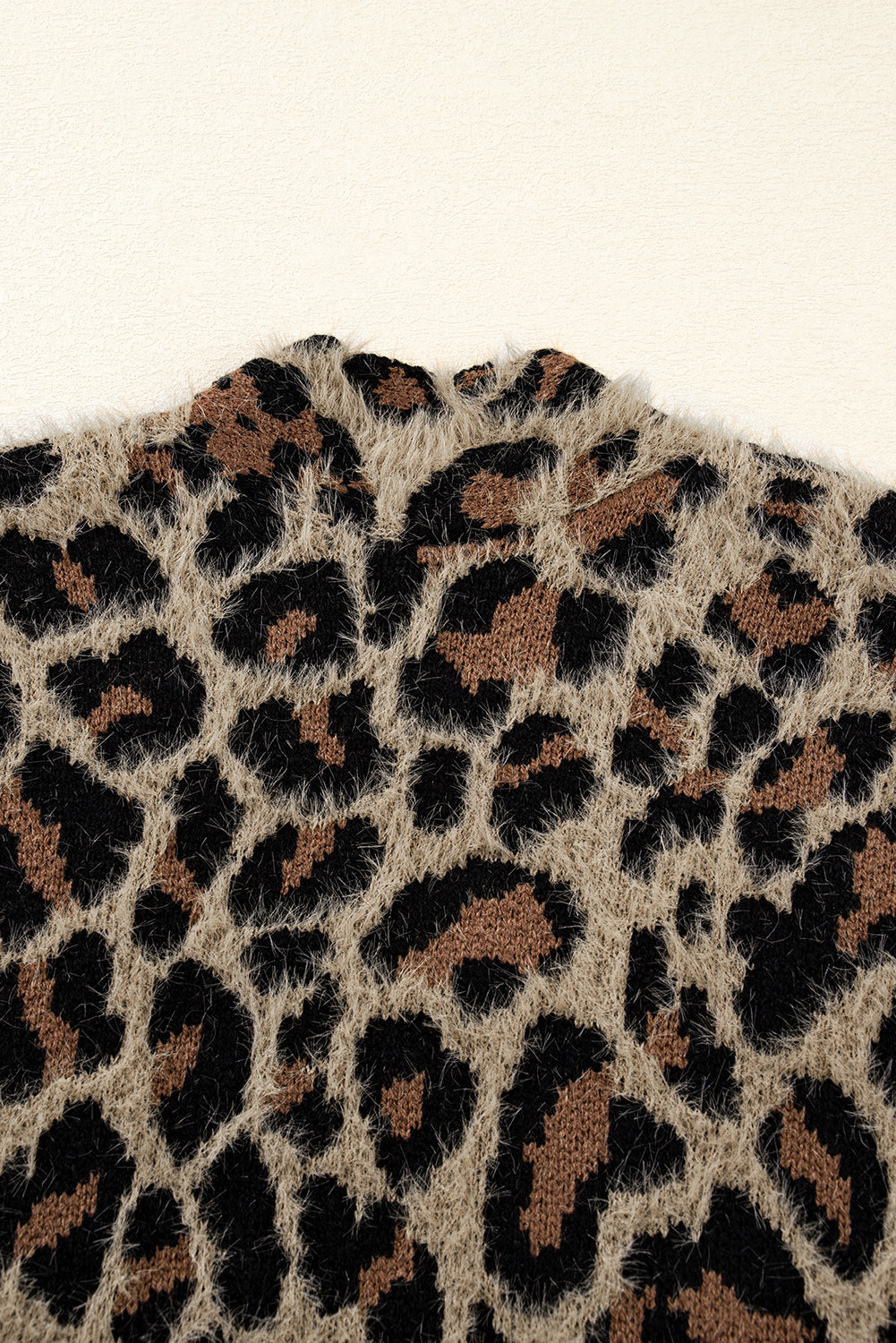 Brown Leopard Open Front Fuzzy Cardigan Cardigans cdedc03e1da12591