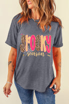 Gray Spooky Season Playful Halloween Heat Transfer Printing Graphic T Shirt Graphic Tees ce3310ed82cb22bb