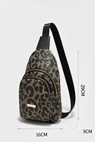 Leopard Printed PU Leather Zippered Fanny Pack Sling Bag Crossbody Bags ce84d9dd3658bc26