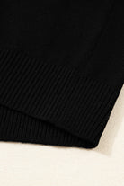 Black Colorblock Crew Neck Drop Shoulder Sweater Sweaters cf32641fb181eaaa