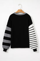Orange Striped Colorblock Pullover Sweater Sweaters d00556e4fccf425e