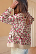 Rose Leopard Print Zip Up Hooded Sweatshirt Sweatshirts & Hoodies d06c3ad8b61a710f