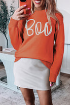 Apricot Halloween Boo Drop Shoulder Knit Sweater Sweaters d082866a7d3d3588