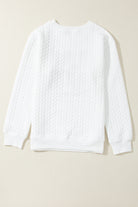White XOXO Chenille Letter Patch Quilted Sweatshirt Sweatshirts & Hoodies d094b27057cf5d37