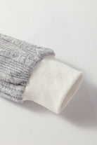 Moss Green Rib Texture Contrast Trim Round Neck Long Sleeve Top T Shirts d12cff4fd06bbea5