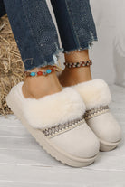 Camel Suede Fuzzy Winter Warm Platform Slippers Slides Shoes + Flip Flops d1e3bd724d6d10fb