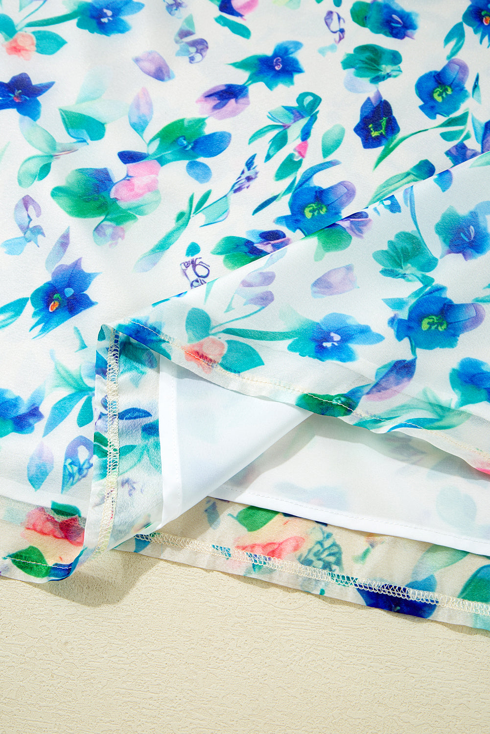 Green Floral Print Pop of Color Split Neck Puff Sleeve Plus Size Blouse Plus Size Tops d312d912ef16473c