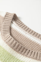 Multicolour Colorblock Drop Shoulder Crew Neck Sweater Sweaters d3c0ae5bb27be1b1