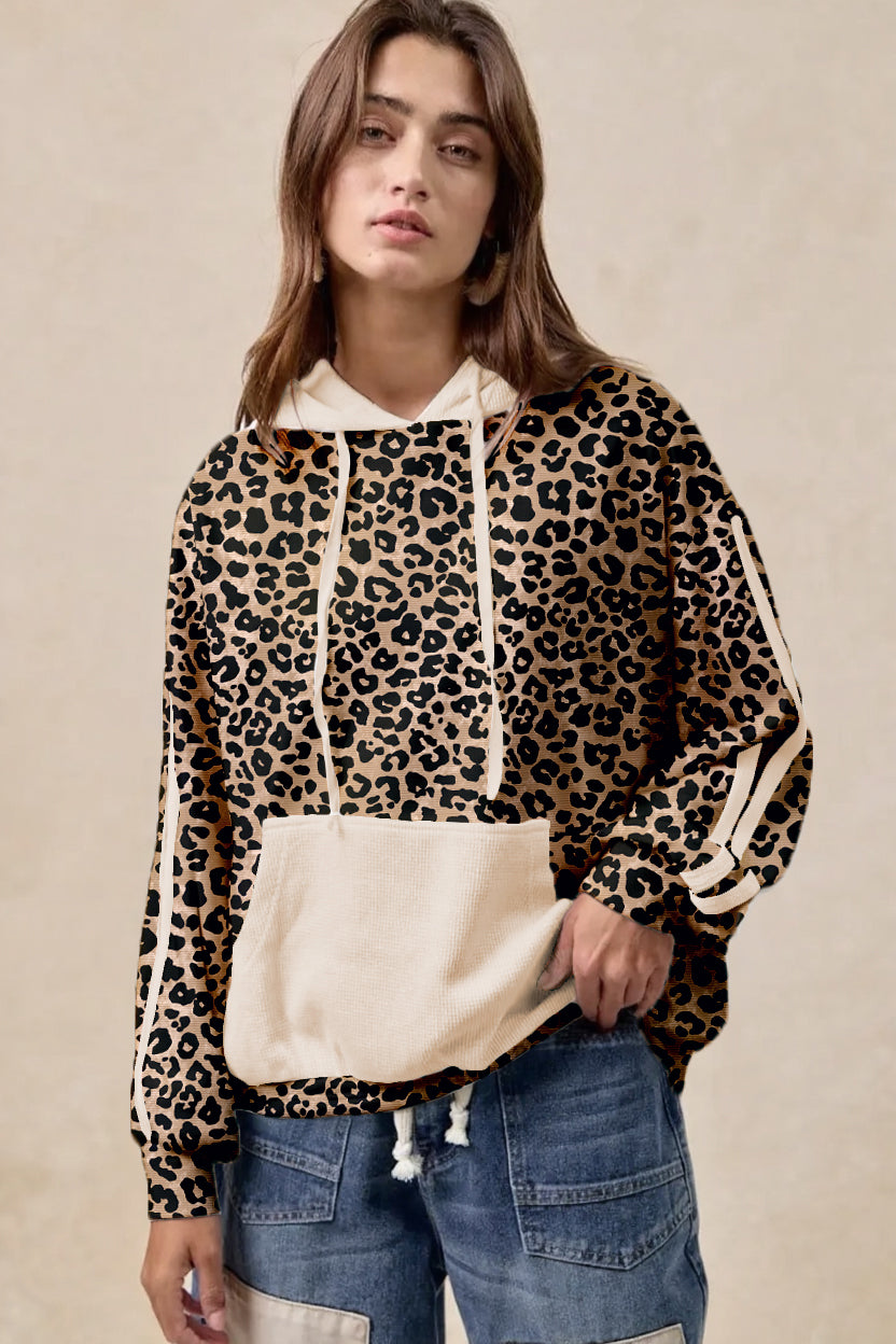 Smoke Gray Waffle Pocket Leopard Hoodie Sweatshirts & Hoodies d4fc72d930293ec0