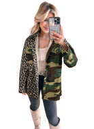 Brown Leopard Camouflage Patchwork Oversized Shacket Jackets d5494b7a32c71575