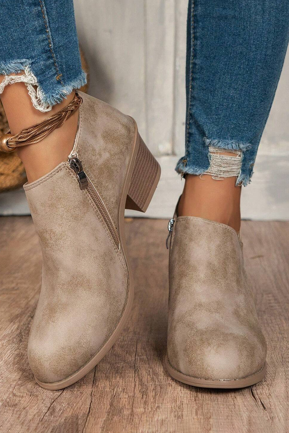 Coffee Suede Casual Ankle Boots Boots d5cc5343d0608545