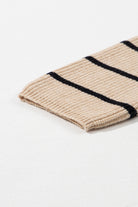 Black Stripe Side Pockets Open Front Cardigan Cardigans d6a3de086ee828ec