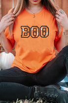 Orange BOO Halloween Ghost Sipder Embroidered Graphic Tee Graphic Tees d7a47aa002a23ff1