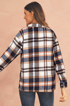 Multicolor Plaid Casual Button Up Flannel Shacket Jackets d7ce33f90994c930