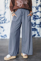 High-rise Frill Detail Wide Leg Loose Pants Pants dc0c2b2f29f034a0