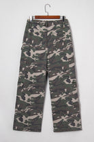 Green Camo Multi Pocket Cargo Wide Leg Jeans Jeans dd4c886d3522bc8a