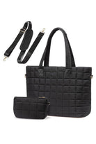 Black Quilted Patchwork Large Tote Bag and Clutch 2pcs Set Tote Bags dd604c1446c2a8ad