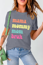 Gray Mama Letter Print Crew Neck Graphic Tee Graphic Tees dd7494375a82fbfa