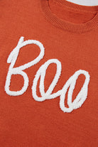 Apricot Halloween Boo Drop Shoulder Knit Sweater Sweaters dec8e0569ef45f35